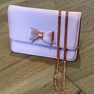 Ted Baker pink satin Barbie cross body/clutch purse (has matching heels)